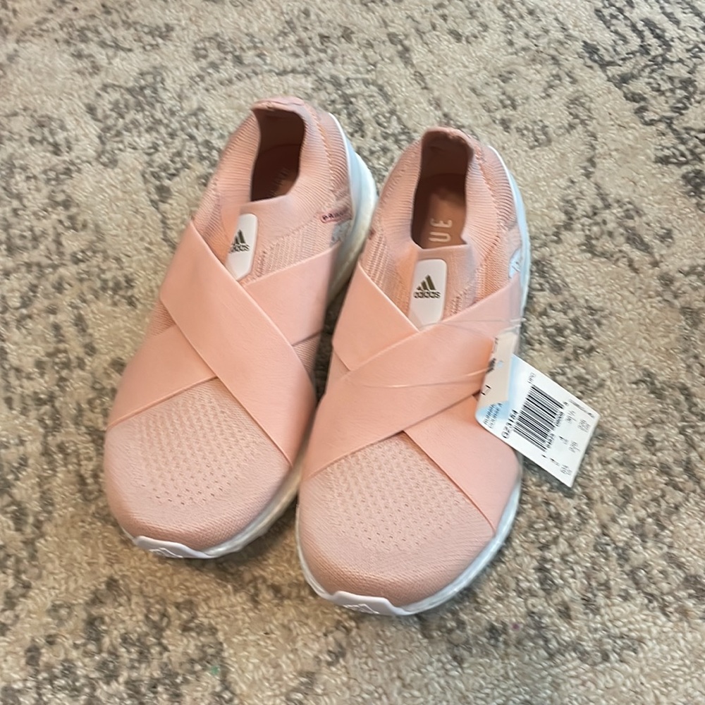 NWT Women’s Adidas Ultraboost Slip On DNA- Pink/White/Gold - Picture 2 of 5